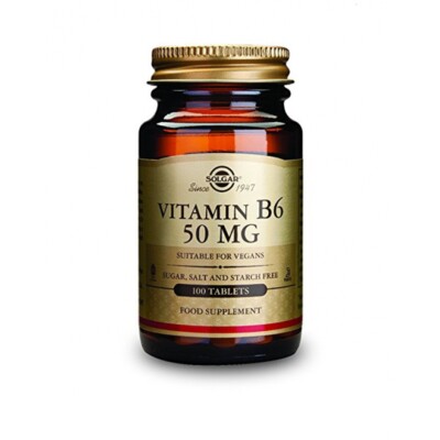 Solgar Vitamin B6 50 mg Tablets 100 Count