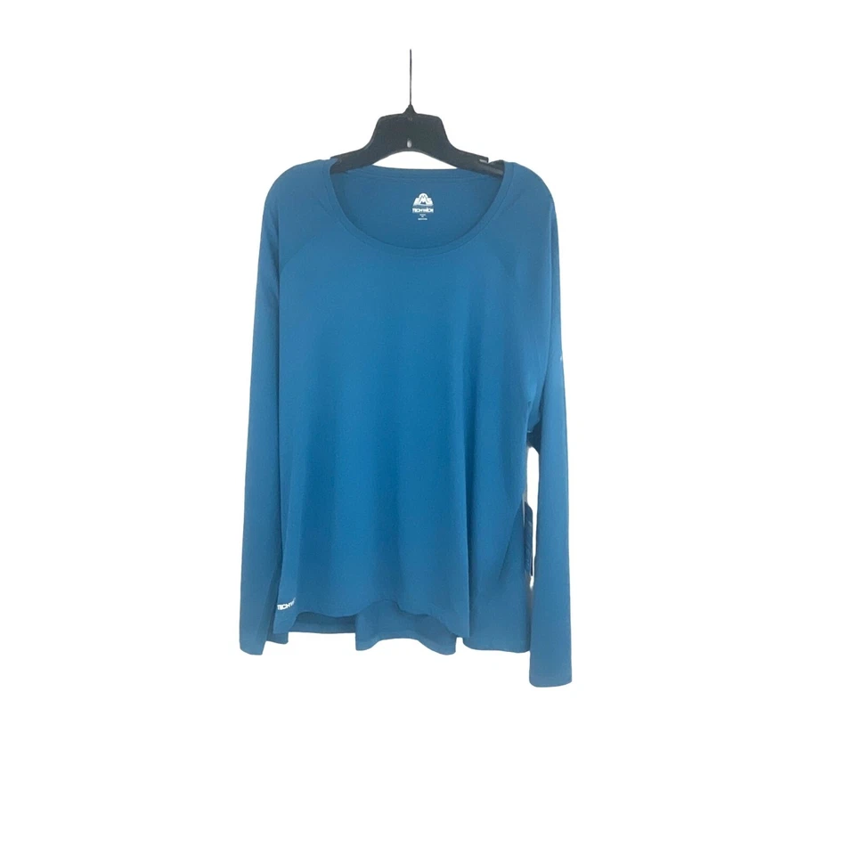 Camisa de manga larga Ems Techwick Essence Peak Series para mujer 2X absorbente UPF 30+ azul Foto 2 de 4