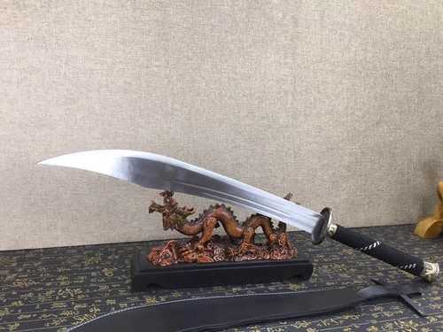 Espada de Ancho China Hecha a Mano Dao Acero Alto Carbono Hoja Aguda Estante Completa - Imagen 2 de 10