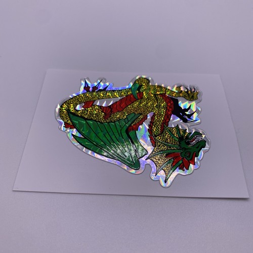 SELTEN Vintage bunter rot gelb grün Drache Prisma Automat Aufkleber (30) - Bild 5 von 6