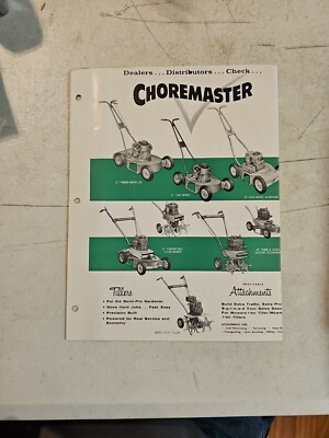 #ad #ad Vintage 1956 Choremaster Mowers amp; Tillers Dealer Advertising Brochure $13.31