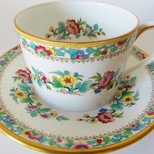 COALPORT MING ROSE CUP AND SAUCER MULTICOLORED MING ROSE CHINESE DESIGN PRETTY