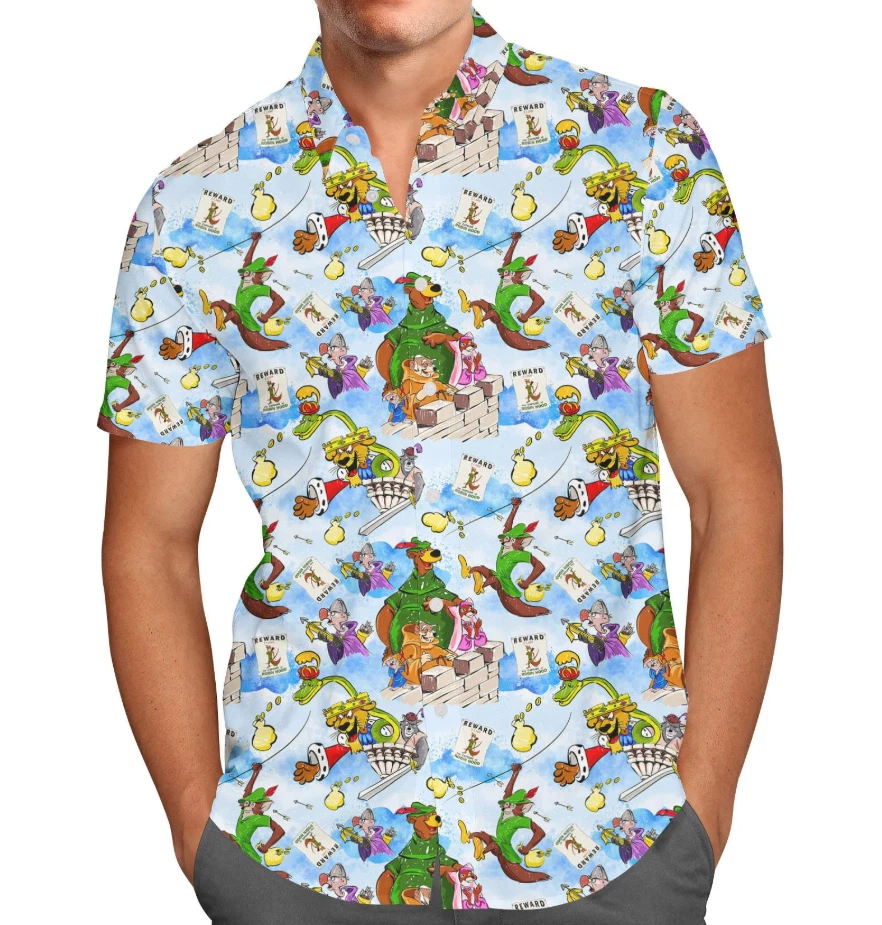 Robin Hood - Theme Park Inspired Men's Button-Down Short Sleeve Shirt