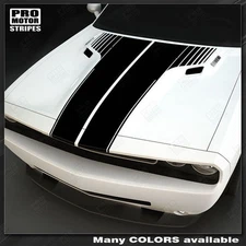 Dodge Challenger 2008-2023 Hood T-Stripes With Side Strobe (Choose Color)