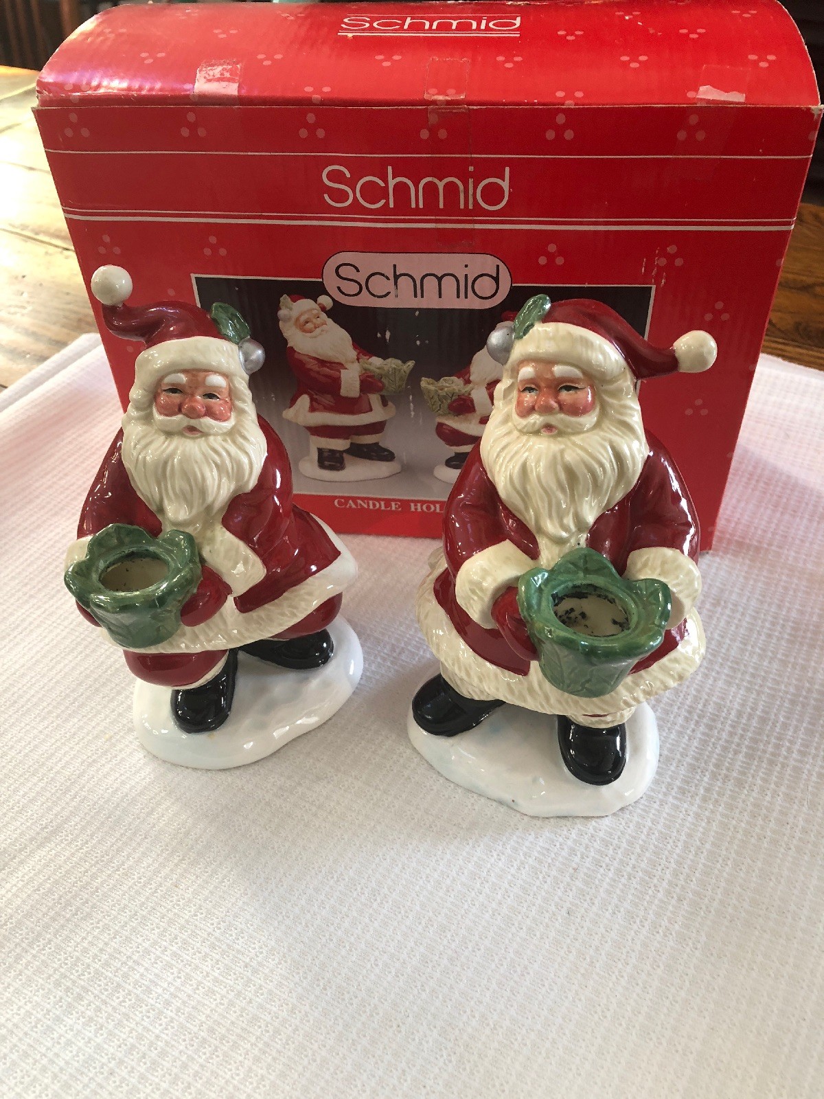 Vintage Kris Kringles Jingles Ceramic Christmas Santa Candle Holders eBay