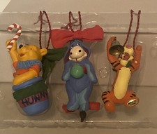 Set of 3 Pooh, Eeyore and Tigger Disney Christmas Ornaments