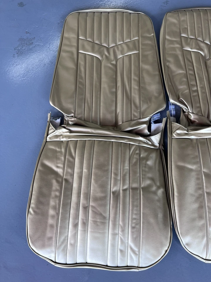 Pontiac GTO 1969 asientos de vinilo originales dorados - juego completo (delanteros y traseros) Foto 3 de 4