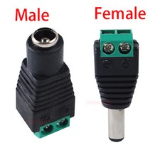 Male / Female DC Power Connectors Plug for Security Camera CCTV Video 5.25 2.5mm