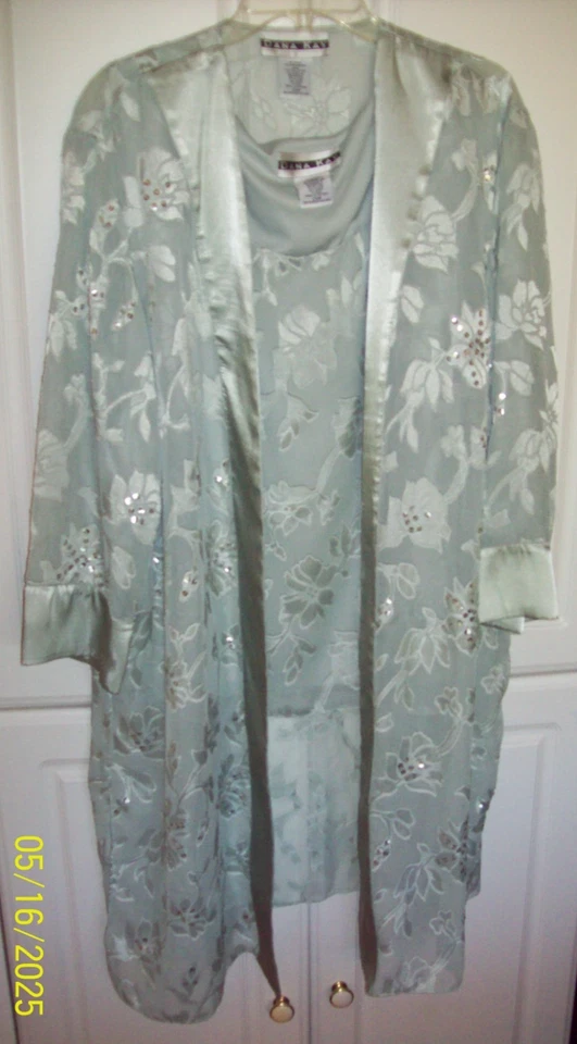 Dana Kay 2 PIEZAS Forrado Tanque y Plumero Transparente Lentejuelas Boda Transparente Verde 24W Nuevo con Etiquetas Foto 2 de 4