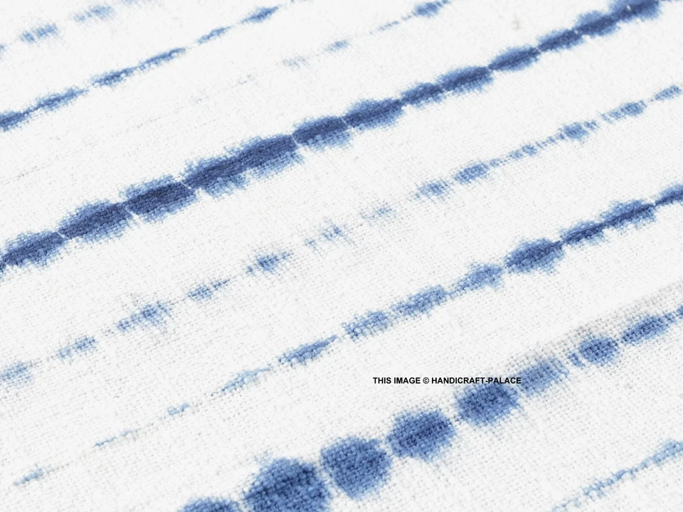 Indigo Blau Hand Batik Färbung Shibori Überwurf Decke Boho Mud Tuch Bett Sofa - Bild 2 von 3