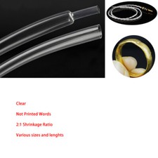 Clear Thin Heat Shrink 2:1 Ratio Tube Audio Cable Wire Sleeving DIY Sizes&Lens