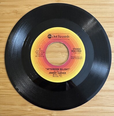 Johnny Carver Afternoon Delight / Double Exposure Record 45 RPM Vinyl