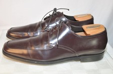 PRADA Men's Size 8 Oxford Shoes Leather Italy Moc Toe Lace Up Brown