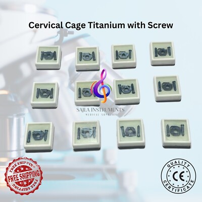 Locking 6mm CERVICAL FUSION SPINE CAGE with 13Pcs SCREWS Titanium grade 5 sajla