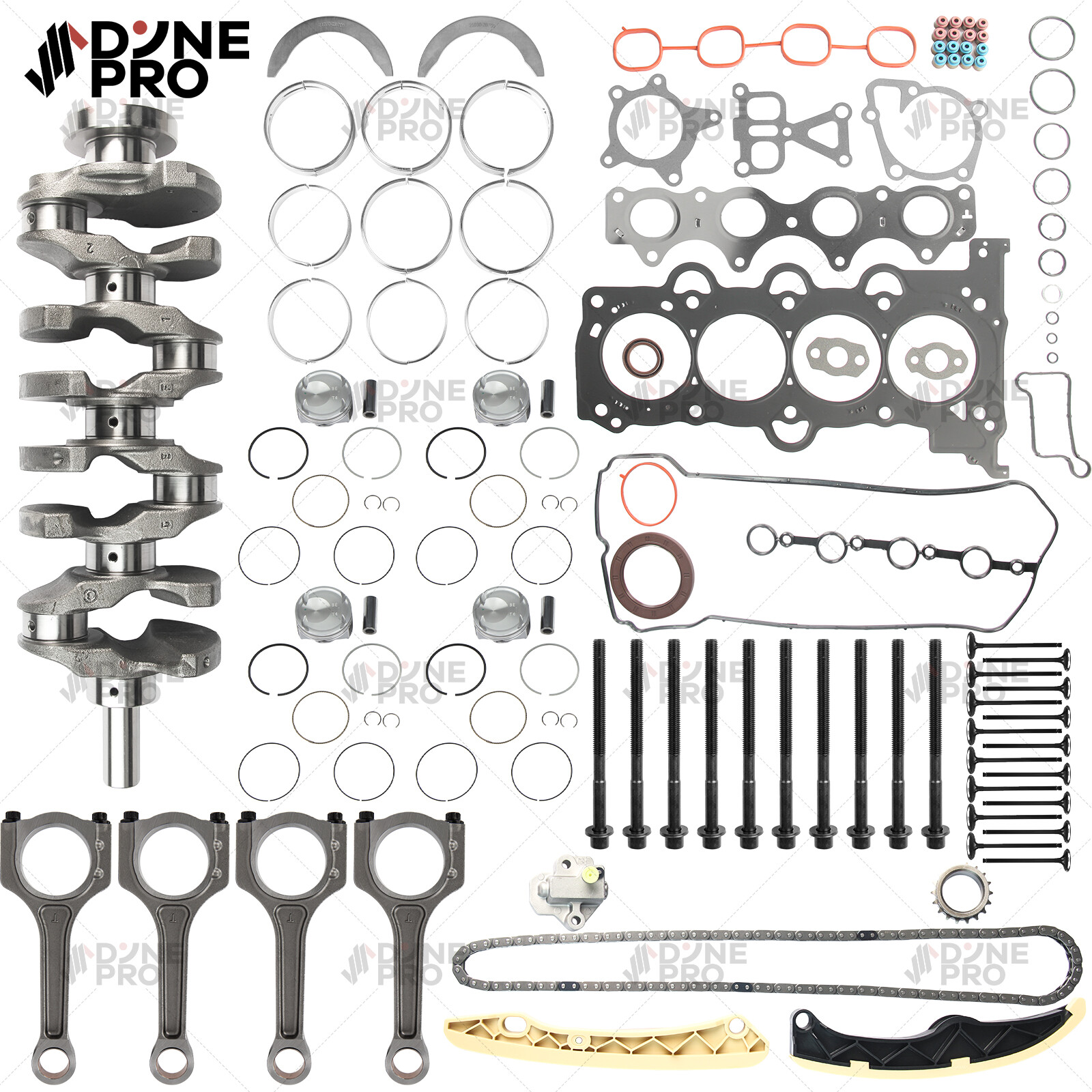 Hyundai Kia 1.6L G4FJ Engine Rebuild Kit with Crankshaft Rods & Timing Components