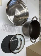 Circulon Symmetry 4-Piece Hard-Anodized Stock Pot Set Bronze NEW