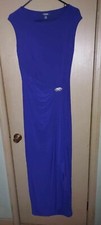 Stunning Chaps Purple  Evening Gown Long Full Length  with Brooch Size 10