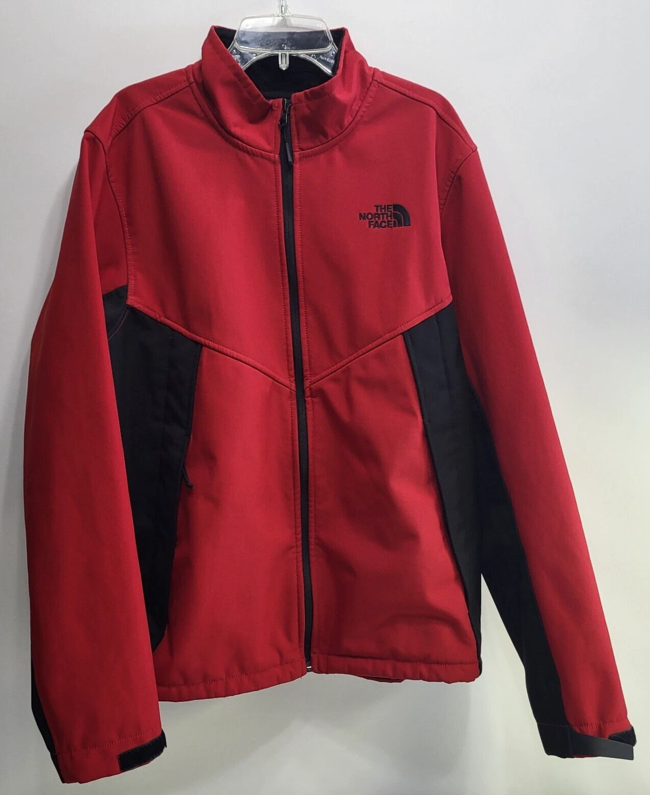 The North Face Apex Jacket Men's Medium Red with Black Logo Soft Shell Full Zip