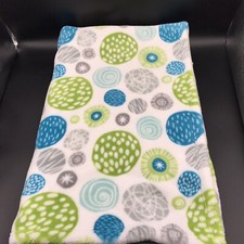 Little Miracles Circle Baby Blanket Blue Green Teal Dots