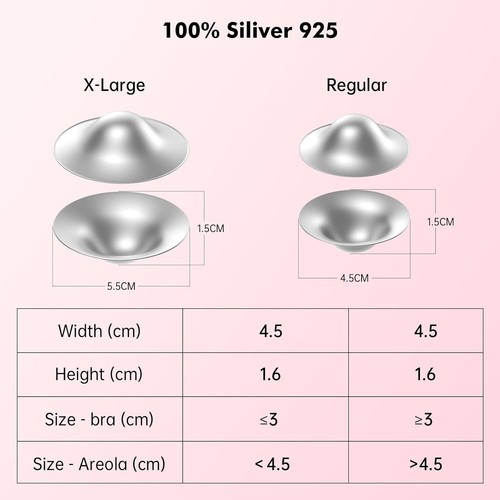 925 Silver Nipple Shields for Nursing Newborn (DISCOLORATION DAMAGE) Reg. Size - Picture 14 of 17