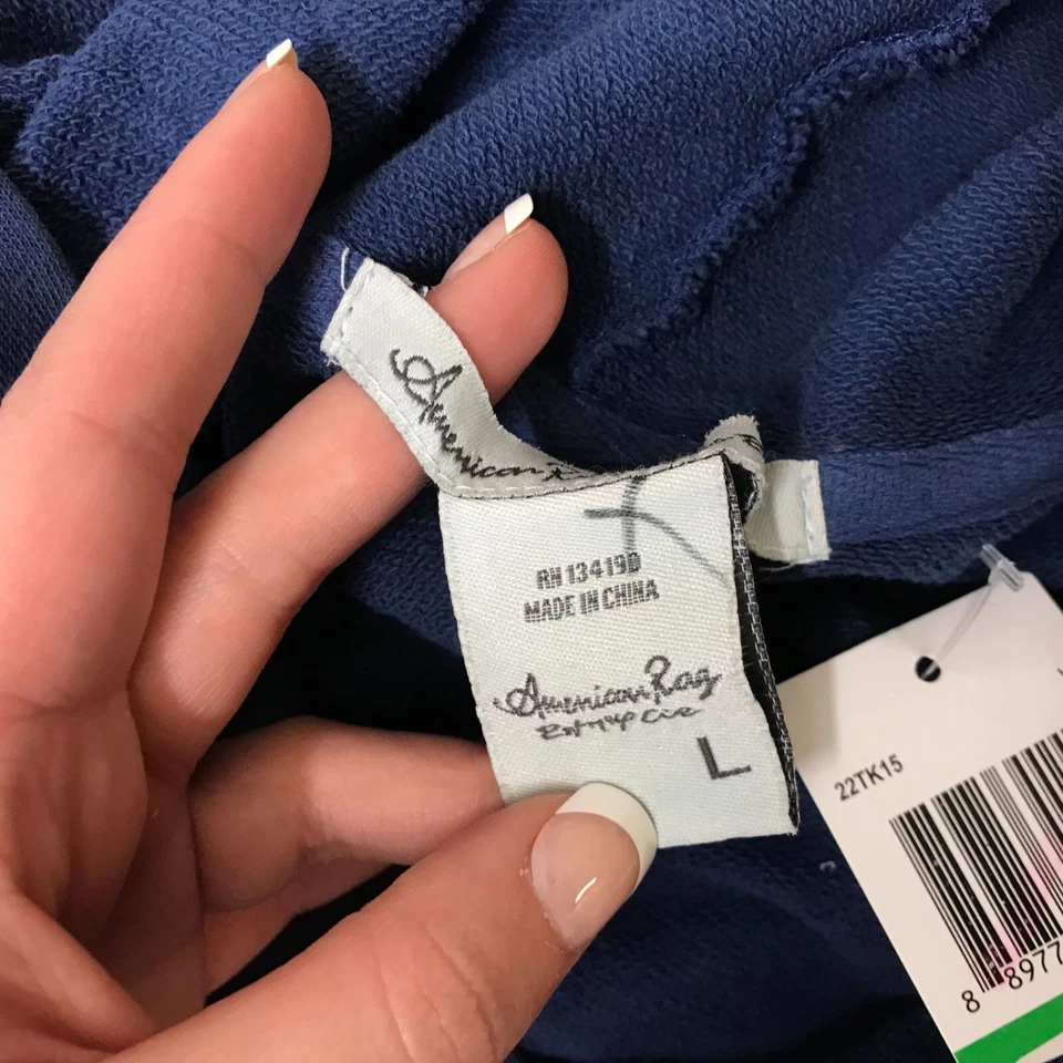 AMERICAN RAG - MUJER GRANDE - AZUL MANGA LARGA JERSEY SUDADERA CON CAPUCHA Foto 4 de 4