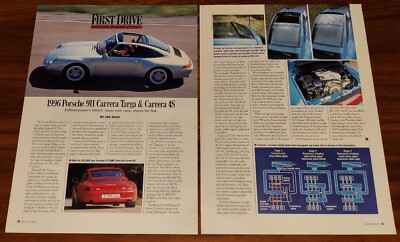 PORSCHE 911 CARRERA TARGA and CARRERA 4S COUPE MAGAZINE ARTICLE ROAD & TRACK