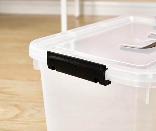 6-Pack Stackable Clear Plastic Storage Bins with Secure Lids & Latches - 6 Quart - Picture 7 of 11