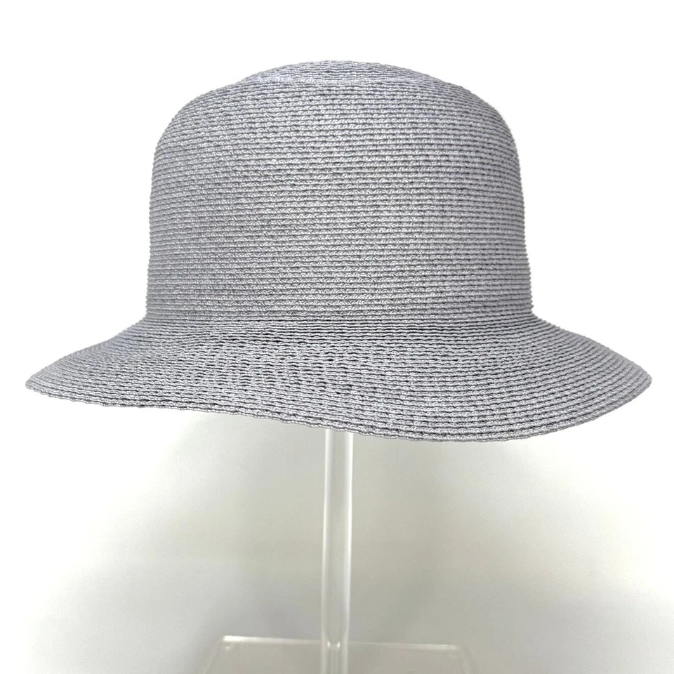 nº32 - Sombrero de sol Patricia Underwood gris cristal rafia vintage talla M Foto 2 de 4
