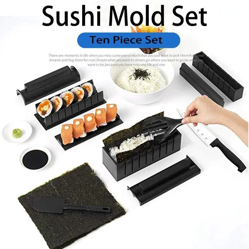10Pcs/Set DIY Easy Sushi Maker Equipment Kit sushi roller Sushi tool Rice Ball
Opens in a new window