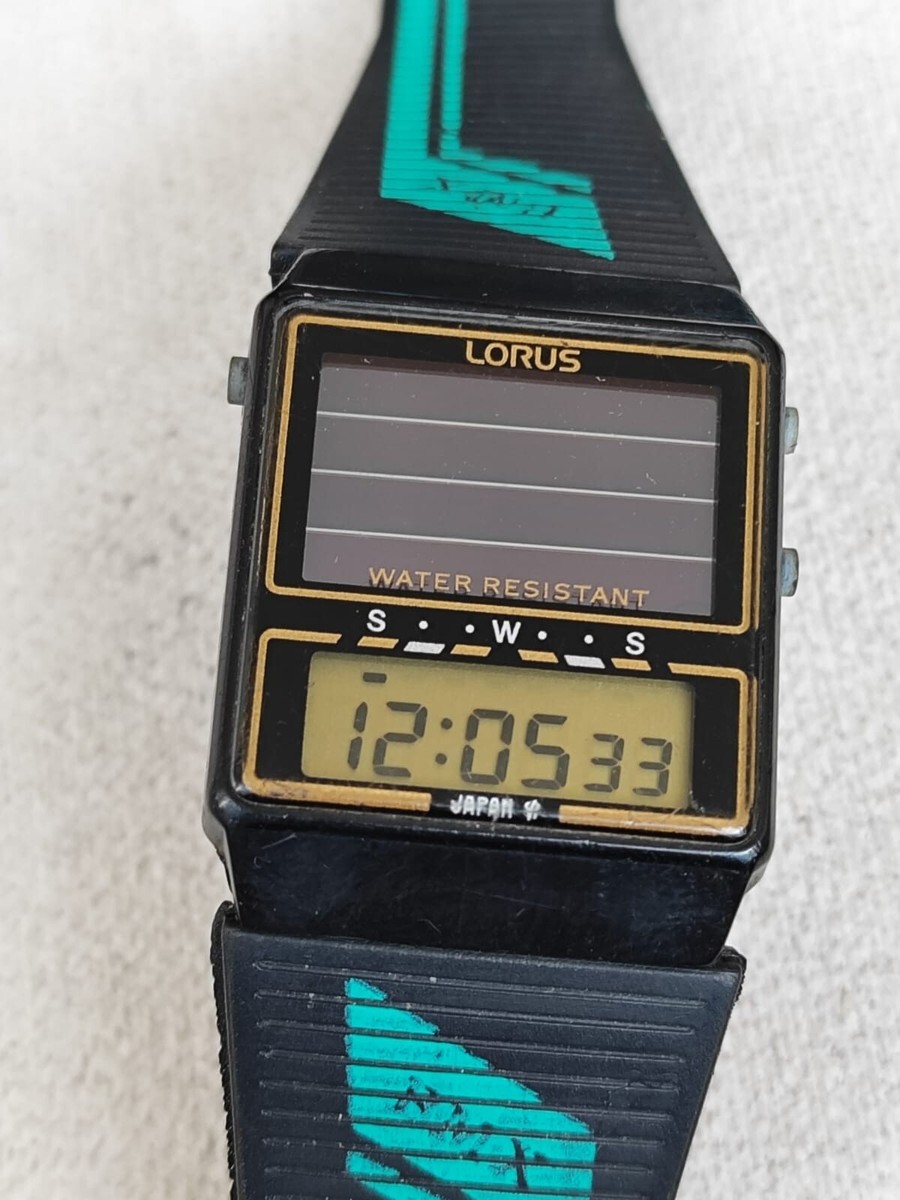 Rare Lorus /Seiko Solar Digital W199-4000 Japan Alarm Chrono Watch