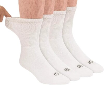 Doctors Choice/Diabetic Socks/Men Seamless/Non-Binding 2 Pair Crew-NO LOGO