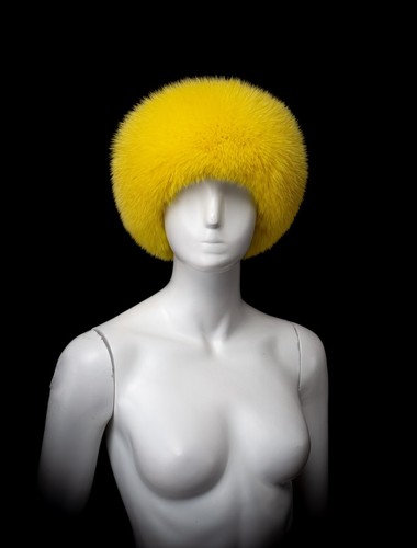 Arctic Yellow Fox Fur Luxury Stylish Ski Headband Headwrap Ear Warmer - Picture 2 of 5