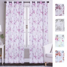 Digital Print Flower 1 Panel Fancy Curtain 140x290 Rings Modern Elegant