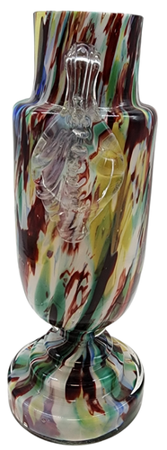 Vintage Murano Murrine Glass Thorn Handled Multicolored Vase 7" Tall - Picture 4 of 8
