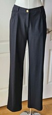 NEW 395 St John Gold Label Size 6 Caviar Black Knit Trousers Dress Pants NWT