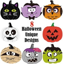 50 Happy Halloween Pumpkin character Stickers Party Favors Teacher Supply mummy