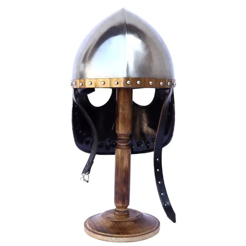 Brass Trim Italo-Norman Medieval Helmet - Picture 5 of 13