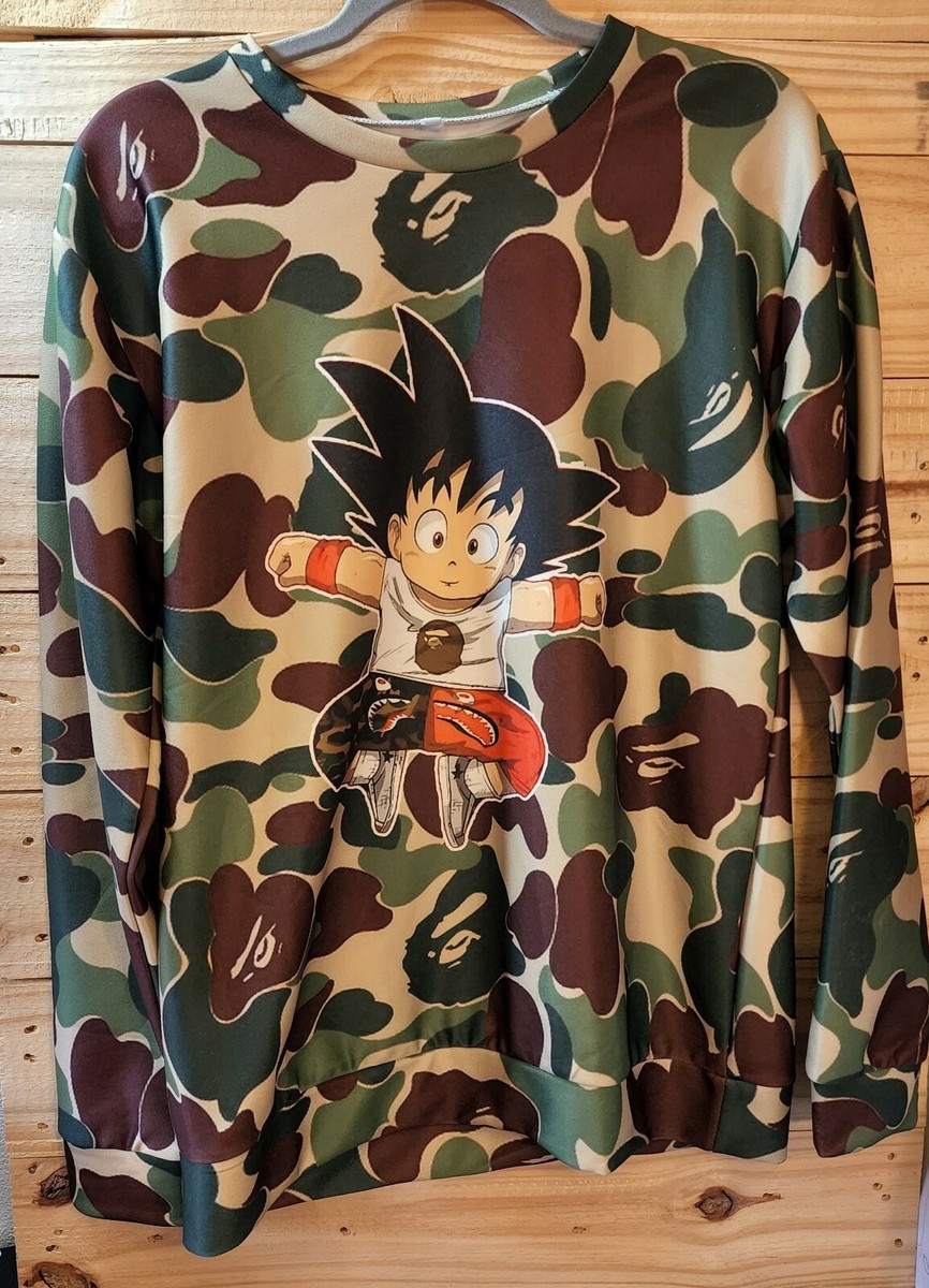 Goku Bape Long Sleeve Shirt Camo Size Large