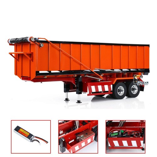 Metal 1/14 Hydraulic Dump Trailer W/Electric Legs for TAMIYA RC Tractor Trucks - Picture 2 of 20