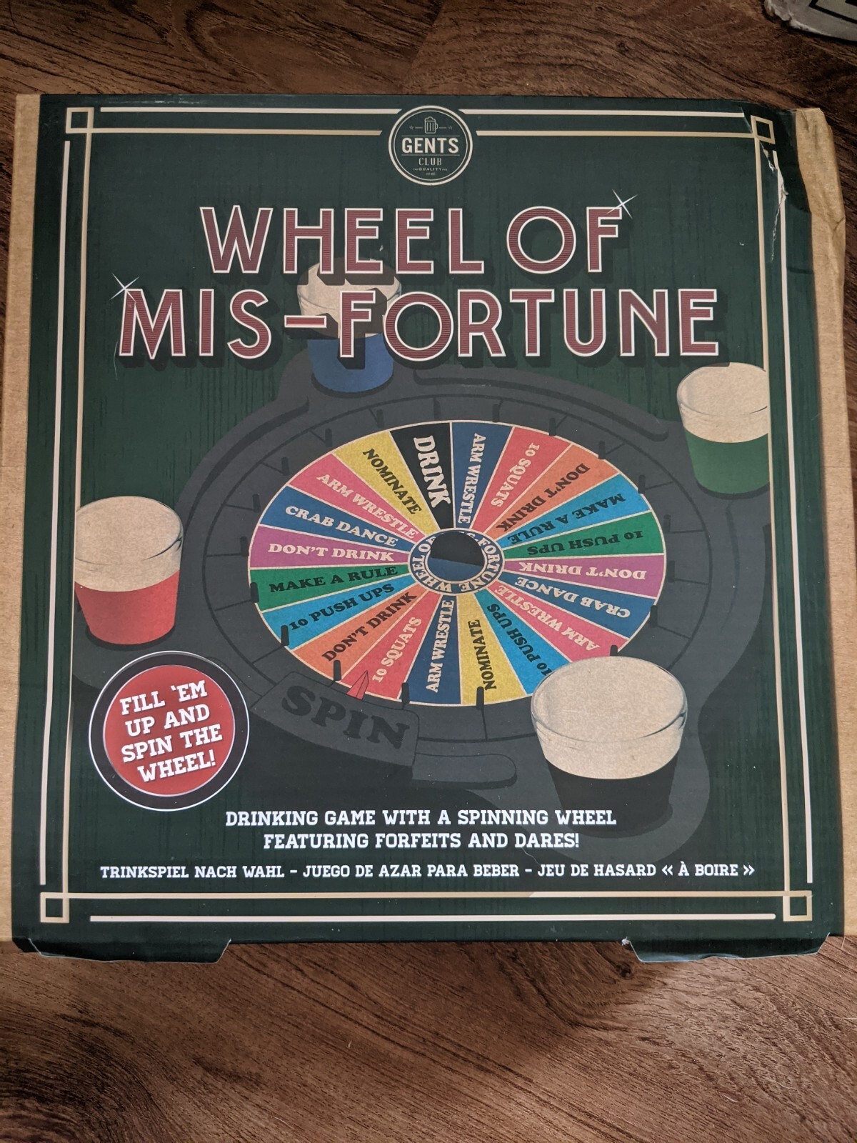 The Gents Club Wheel Of Mis-Fortune Drinking Game