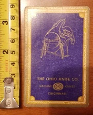 RARE OLD VINTAGE PLAYING CARD SINGLE OHIO KNIFE OKCO 606 CONGRESS 4 OF SPADES