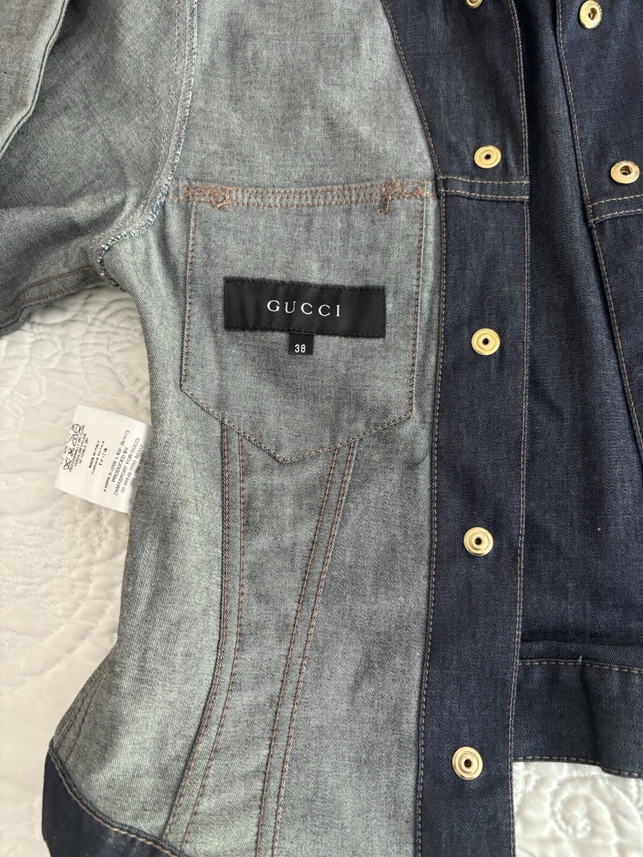 GUCCI Zamasport Dark Blue Denim Jacket Size IT 38 EXCELLENT GUCCI Zamasport Dark Blue Denim Jacket Size IT 38 EXCELLENT