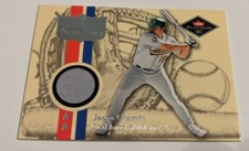Jason Giambi - 2001 Fleer Platinum Patch Time Game Used Jersey Relic Card  SP