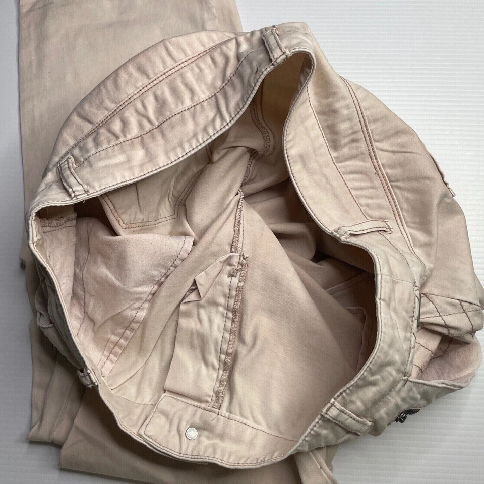 Lee Cooper Straight Canvas Chino Pants Womens Size 12 Waist Beige Casual Style - Image 4 of 4