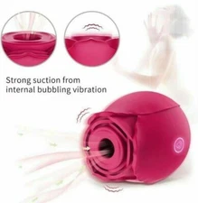Waterproof Clit Sucking Rose Vibrator G-spot Dildo Vibe Sucker Sex-toys Women