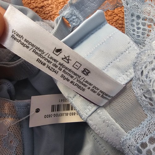 Adore Me Lingerie Ella Contour Underwired Babydoll Lace Cups 38DD Blue Laced W1a - Picture 5 of 7