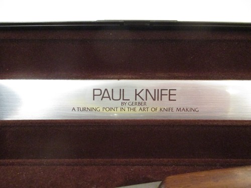 Vintage Gerber Paul Knife 2PW Wood Handle Folding Pocket Knife Original Hard Box - Picture 3 of 11