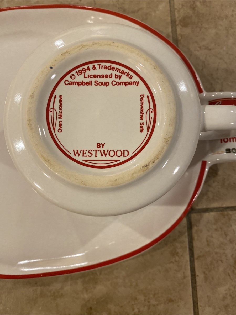 Vintage Campbell's Soup Cup and Plate Set by Westwood 00597 Vintage Campbell's Soup Cup and Plate Set by Westwood 00597