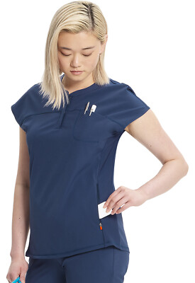 Infinity GNR8 Women's Scrubs Henley Top IN622A NAV Navy Free