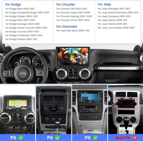 10.1'' CAR STEREO RADIO FOR DODGE DURANGO 2004-2009 ANDROID13 CARPLAY GPS NAV FM - Picture 5 of 20